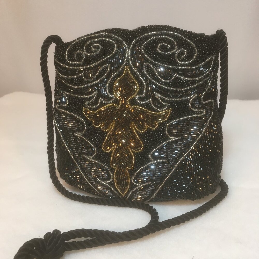 Black Beaded Evening Bag